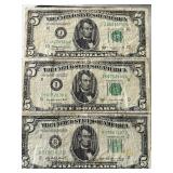 1950 Green Seal $5 Dollar Federal Reserve Notes