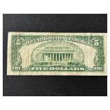 1953 B Red Seal $5 Dollar Note