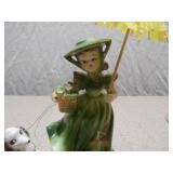 Vintage Figurine Set: Lady with Poodles