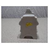 Vintage Miniature Porcelain Piano and Ornate Mantel Clock Set