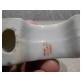 Vintage Miniature Porcelain Piano and Ornate Mantel Clock Set