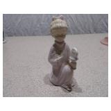 Kneeling Girl with Candle & Lace Dress Ballerina