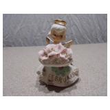 Set of 2 Vintage Porcelain Figurines - Josef Originals February Angel & Girl with Teddy Bear