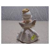 Set of 2 Vintage Porcelain Figurines - Josef Originals February Angel & Girl with Teddy Bear