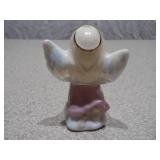 Set of 2 Vintage Porcelain Angel Figurines - "January" Heart Angel & Singing Choir Angel