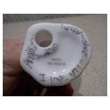 Set of 2 Vintage Porcelain Angel Figurines - "January" Heart Angel & Singing Choir Angel