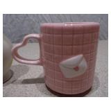 3-Piece Decorative Porcelain Set - Floral Bud Vase, Heart-Handle Mug & Miniature Tea Set