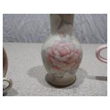 3-Piece Decorative Porcelain Set - Floral Bud Vase, Heart-Handle Mug & Miniature Tea Set
