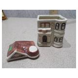 Set of 3 Vintage Miniature Ceramic House Figurines - Village Collection