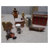 Large Collection of Hand-Painted Wooden Folk Art Figurines