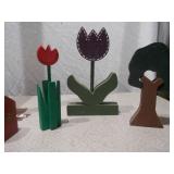 Large Collection of Hand-Painted Wooden Folk Art Figurines