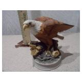 Set of 2 Bird Figurines - Bald Eagle and Quail