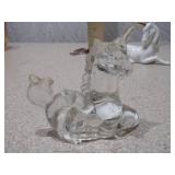 Set of 3 Miniature Unicorn Figurines - Ceramic and Glass