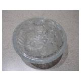 Set of 2 Vintage Glass Dishes with Lids