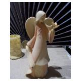 Foundations "July - Ruby" Angel Figurine, Floral Vessel, and Bud Vase Trio