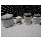 Vintage Milk Glass Jar Collection - Including Woodbury and Square Canisters