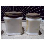 Vintage Milk Glass Jar Collection - Including Woodbury and Square Canisters