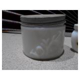 Vintage Milk Glass Jar Collection - Including Woodbury and Square Canisters