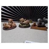 Set of 3 Animal Figurines - Squirrel and Bear Cubs