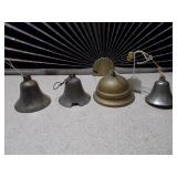 Collection of 4 Vintage Hand Bells - Various Metals and Styles