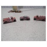 Lot of 3 Vintage Red TootsieToy Die-Cast Toy Vehicles