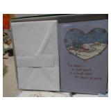 Large Lot of Assorted Greeting Cards and Gift Bags with Woven Basket