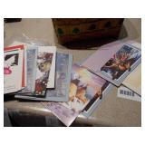 Large Lot of Assorted Greeting Cards and Gift Bags with Woven Basket
