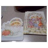 Large Lot of Assorted Greeting Cards and Gift Bags with Woven Basket