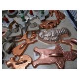 Large Collection of Vintage and Modern Cookie Cutters with Storage Tray