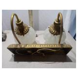 Vintage 2-Light Hollywood Regency Wall Sconce - Frosted Glass Globes