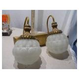 Vintage 2-Light Hollywood Regency Wall Sconce - Frosted Glass Globes
