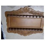 Vintage Wooden Spoon Rack and Metal Countertop Display Stands