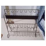 Vintage Wooden Spoon Rack and Metal Countertop Display Stands