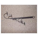 Collection of Ornate Black Wrought Iron Wall Decor - 3 Pieces