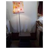 Modern Floor Lamp with Integrated Wood Table Base