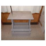 Modern Floor Lamp with Integrated Wood Table Base