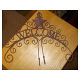 Ornate "Welcome" Wrought Iron Wall Decor