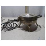 Vintage Manning-Bowman Chrome Electric Waffle Maker with Cloth Cord