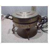 Vintage Manning-Bowman Chrome Electric Waffle Maker with Cloth Cord