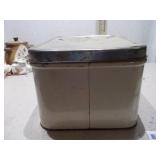 Vintage Kromex Metal Bread Box - Floral Decal & Matching Metal Lid