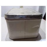 Vintage Kromex Metal Bread Box - Floral Decal & Matching Metal Lid