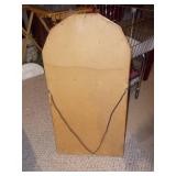 Vintage Gold Gilt Trumeau Mirror with Scenic Lithograph Topper