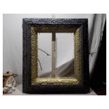 Vintage Ornate Deep-Set Stained Wood Picture Frame