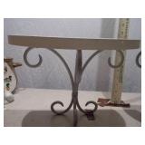 Pair of Vintage White Wrought Iron Scroll Wall Shelves
