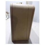 Vintage Hardshell Train Case / Vanity Suitcase with Quilted Red Interior