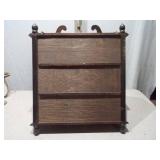 Vintage Wood Wall Curio Cabinet with Glass Door