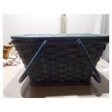 Woven Craft Basket Filled with Sewing & Craft Supplies