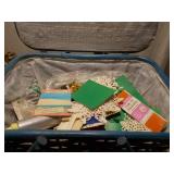 Woven Craft Basket Filled with Sewing & Craft Supplies