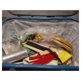 Woven Craft Basket Filled with Sewing & Craft Supplies