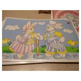 Assorted Decorative Table Mats - Easter Bunny & Floral Octagon Sets